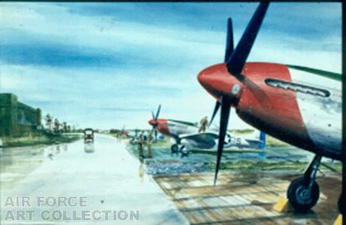 AIR FORCE FIELD AT DEBDEM, ENGLAND - APRIL 1945